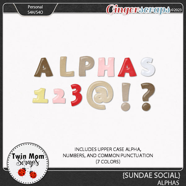 Sundae Social - ALPHAS by Twin Mom Scraps