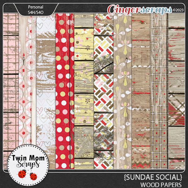 Sundae Social - WOOD PAPERS by Twin Mom Scraps