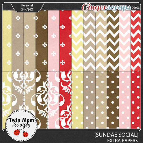 Sundae Social - EXTRA PAPERS by Twin Mom Scraps