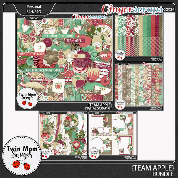 Team Apple - BUNDLE by Twin Mom Scraps