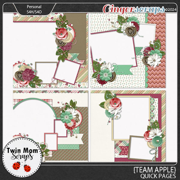 Team Apple - QUICK PAGES by Twin Mom Scraps