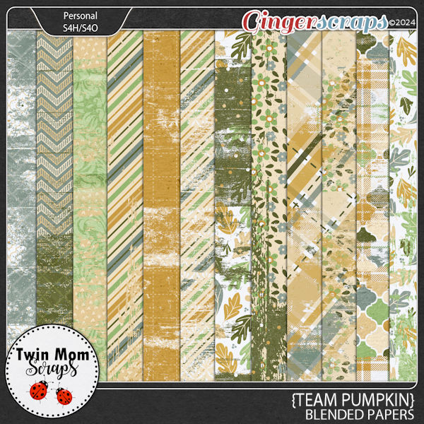 Team Pumpkin - BLENDED PAPERS by Twin Mom Scraps