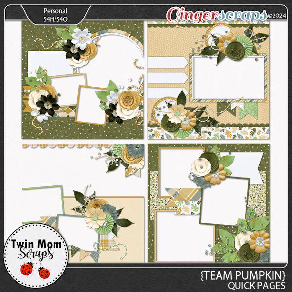 Team Pumpkin - QUICK PAGES by Twin Mom Scraps