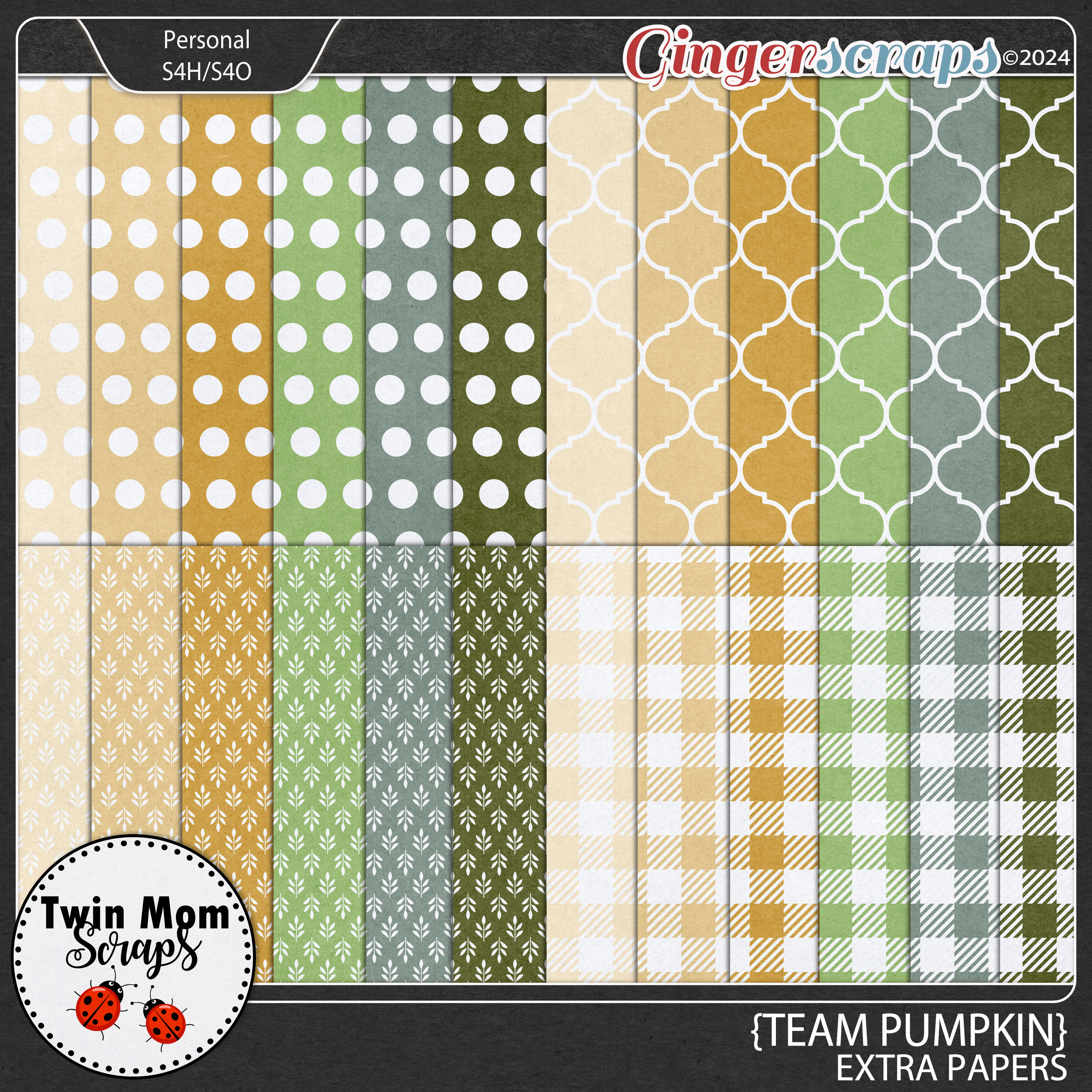 Team Pumpkin - EXTRA PAPERS by Twin Mom Scraps