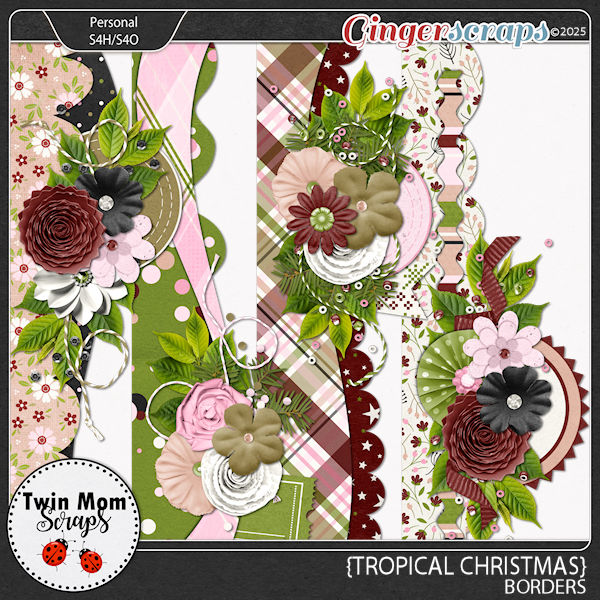 Tropical Christmas - BORDERS by Twin Mom Scraps