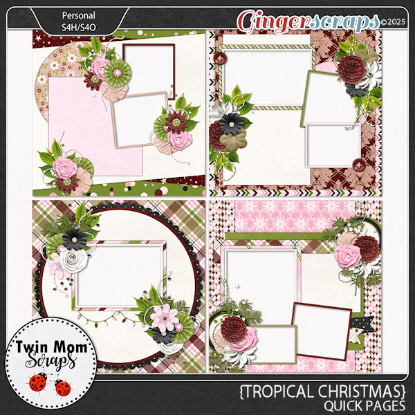 Tropical Christmas - QUICK PAGES by Twin Mom Scraps