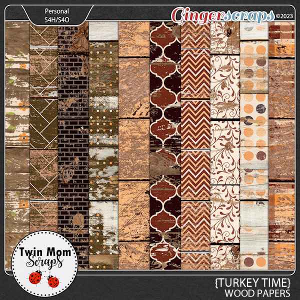 Turkey Time - WOOD PAPERS by Twin Mom Scraps