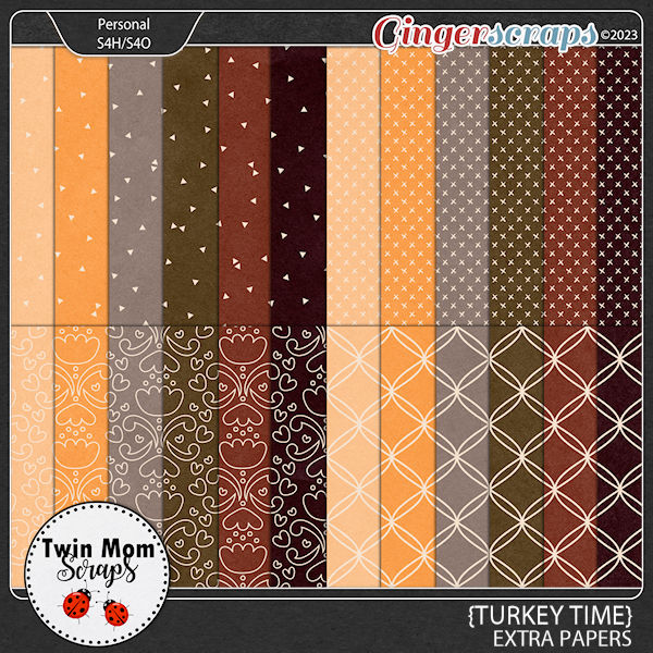 Turkey Time - EXTRA PAPERS by Twin Mom Scraps