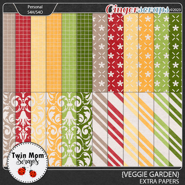 Veggie Garden - EXTRA PAPERS by Twin Mom Scraps