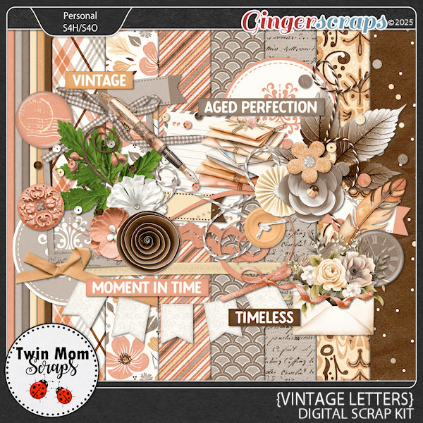 Vintage Letters - KIT by Twin Mom Scraps