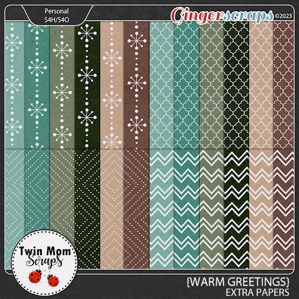 Warm Greetings - EXTRA PAPERS by Twin Mom Scraps