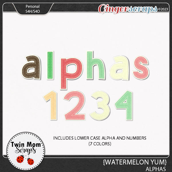 Watermelon Yum - ALPHAS by Twin Mom Scraps