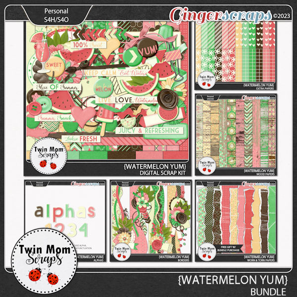 Watermelon YUM - BUNDLE by Twin Mom Scraps