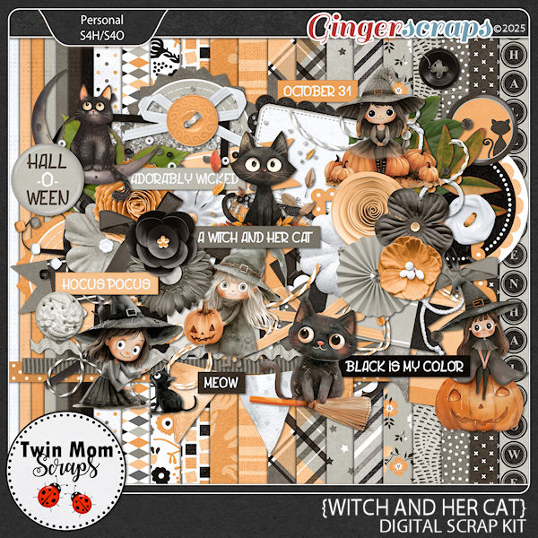 Witch and Her Cat - KIT by Twin Mom Scraps