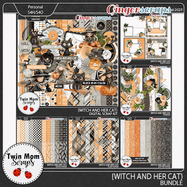 Witch and Her Cat - BUNDLE by Twin Mom Scraps