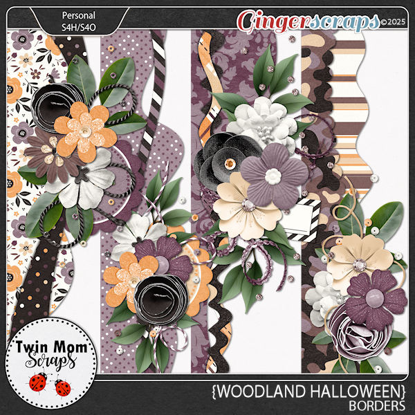 Woodland Halloween - BORDERS by Twin Mom Scraps