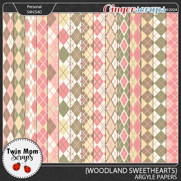 Woodland Sweethearts - ARGYLE PAPERS by Twin Mom Scraps