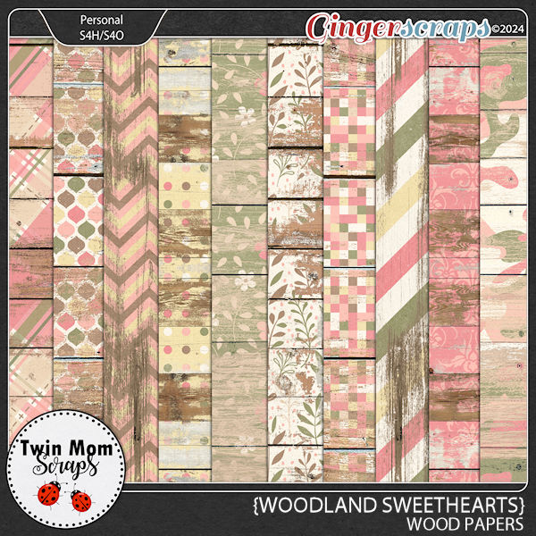 Woodland Sweethearts - WOOD PAPERS by Twin Mom Scraps