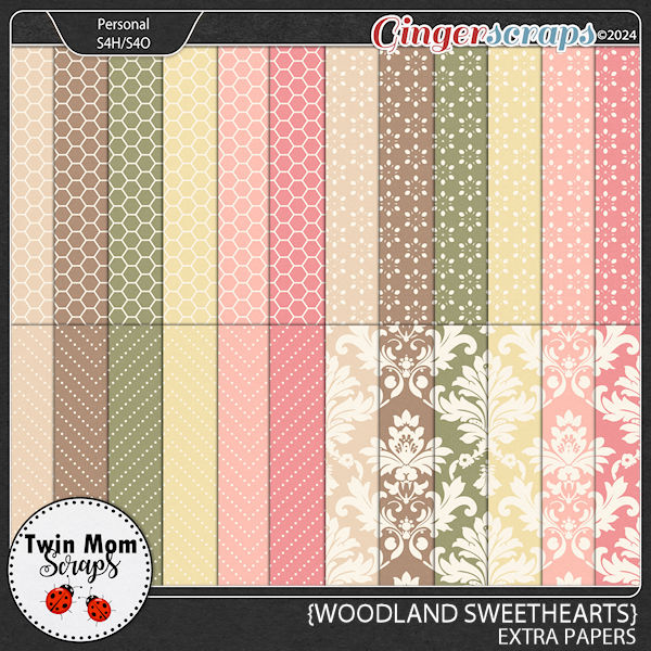 Woodland Sweethearts - EXTRA PAPERS by Twin Mom Scraps