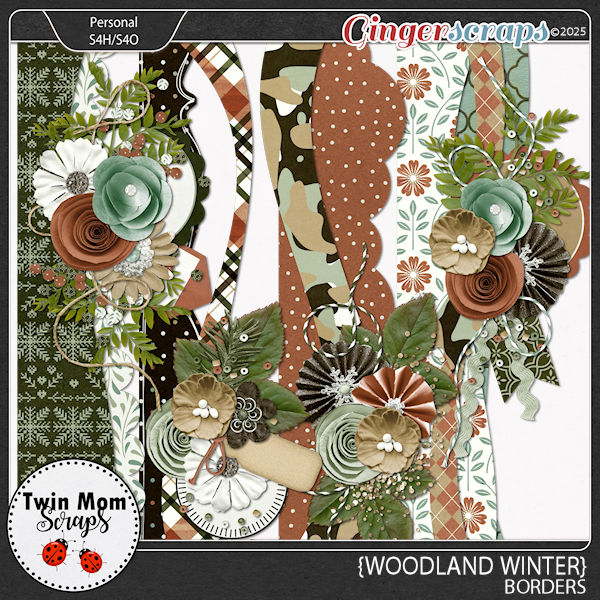 Woodland Winter - BORDERS by Twin Mom Scraps