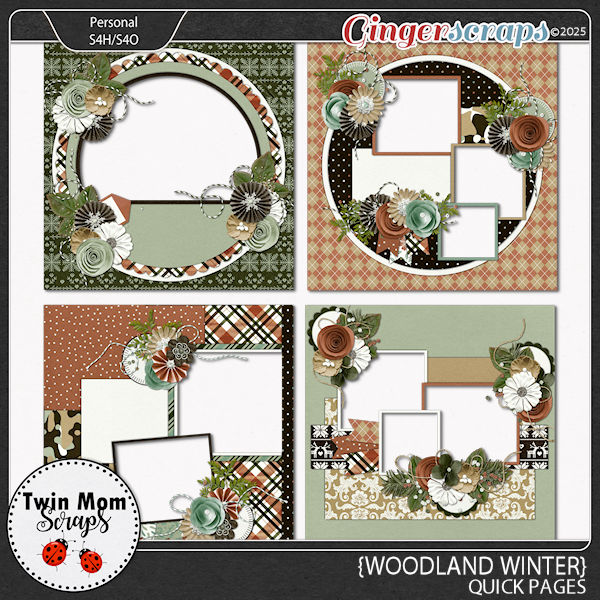 Woodland Winter - QUICK PAGES by Twin Mom Scraps