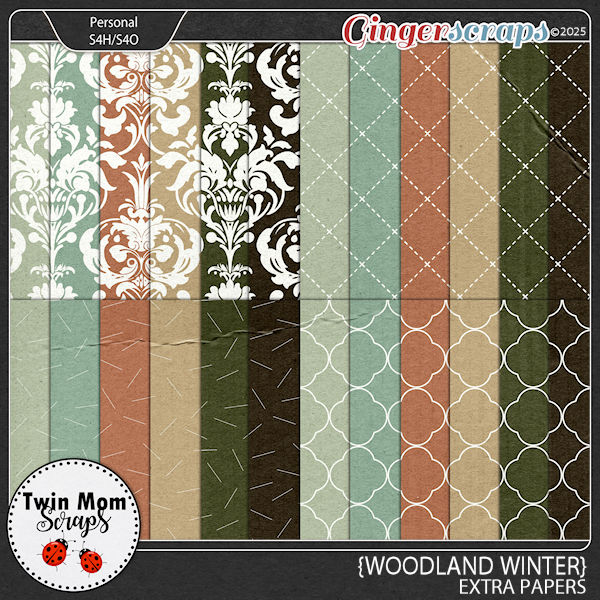 Woodland Winter - EXTRA PAPERS by Twin Mom Scraps