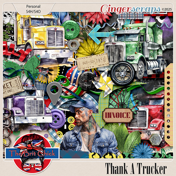 Thank A Trucker Elements By The Brit Chick