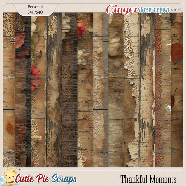 Thankful Moments Wood Papers