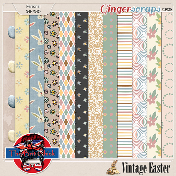 Vintage Easter Patterned Papers By The Brit Chick