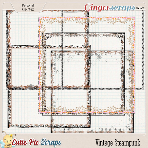 Vintage Steampunk Messy Borders