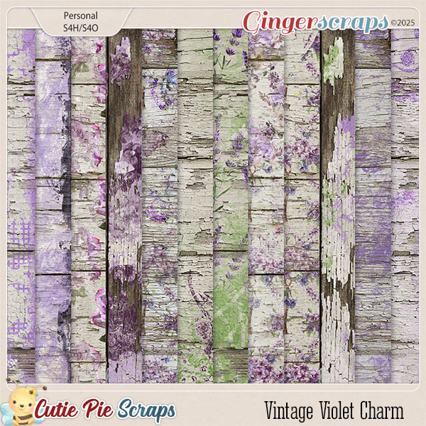 Vintage Violet Charm Wood Papers