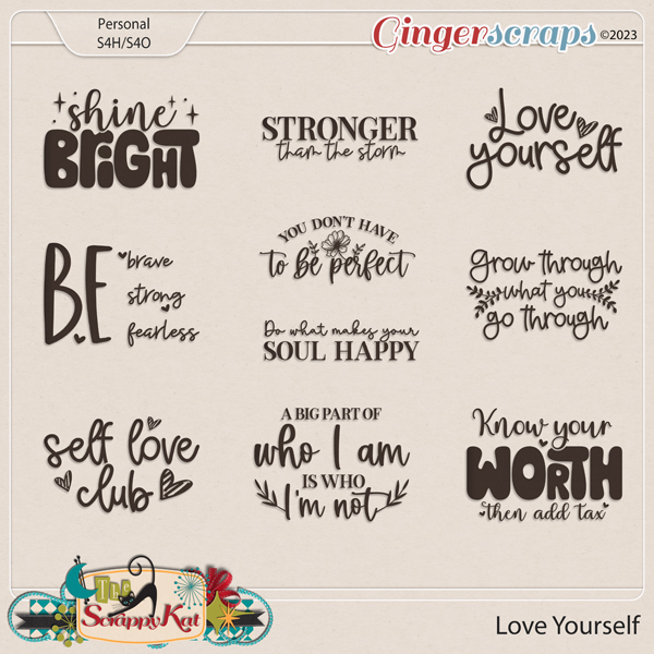 Love Yourself Word Art by The Scrappy Kat