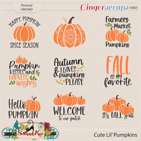 Cute Lil' Pumpkins Word Art by The Scrappy Kat