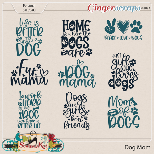 Dog Mom Word Art 2 by The Scrappy Kat