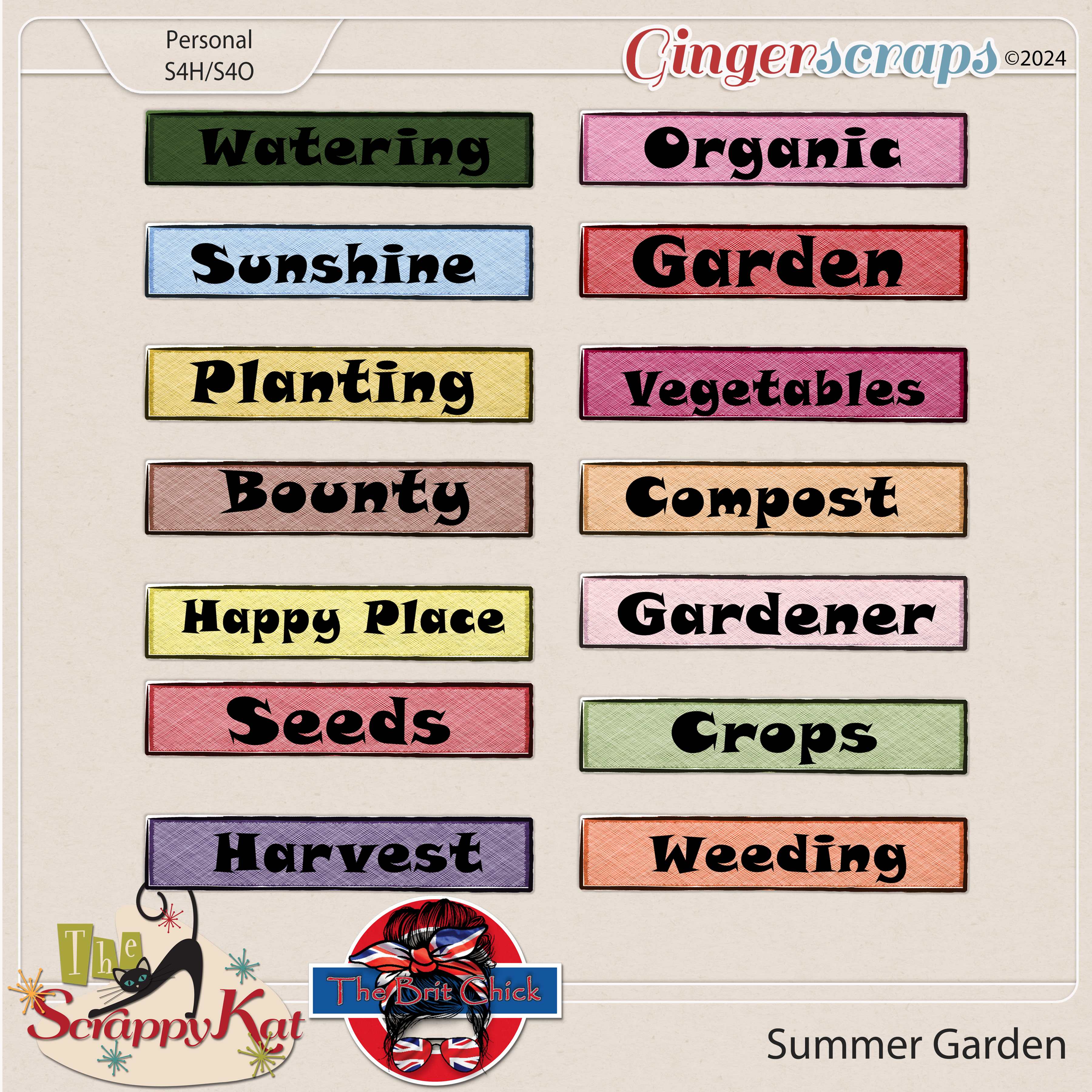 Summer Garden Word Strips by The Scrappy Kat