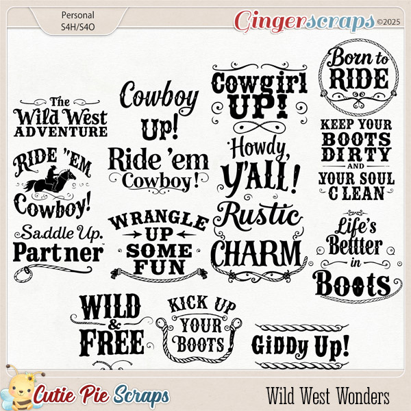 Wild West Wonders WordArts