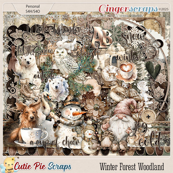Winter Forest Woodland Page Kit