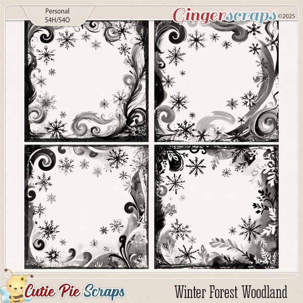 Winter Forest Woodland Page Borders