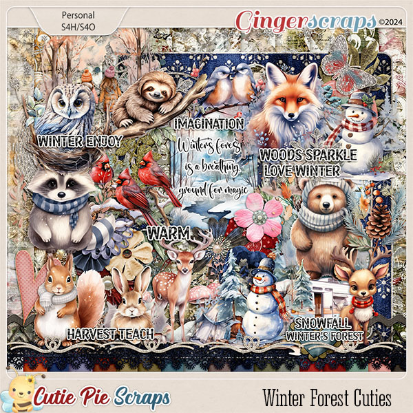 Winter Forest Cuties Page Kit