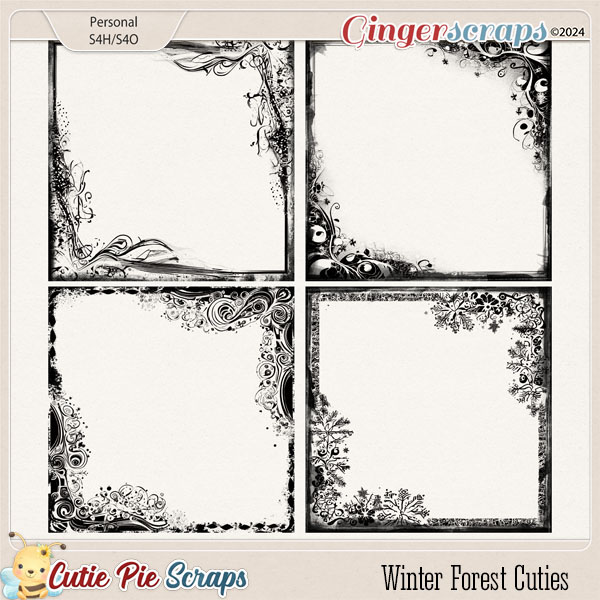 Winter Forest Cuties Page Borders