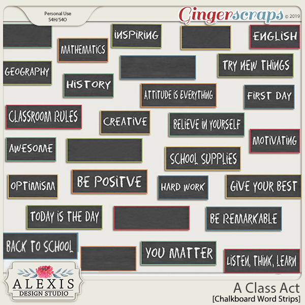 A Class Act - Chalkboard Word Strips