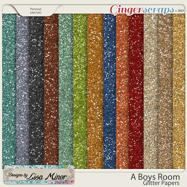 A Boys Room Glitter Papers from Designs by Lisa Minor