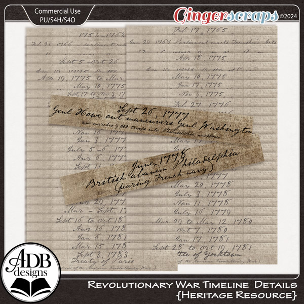 Heritage Resources Revolutionary War Timelines by ADB Designs