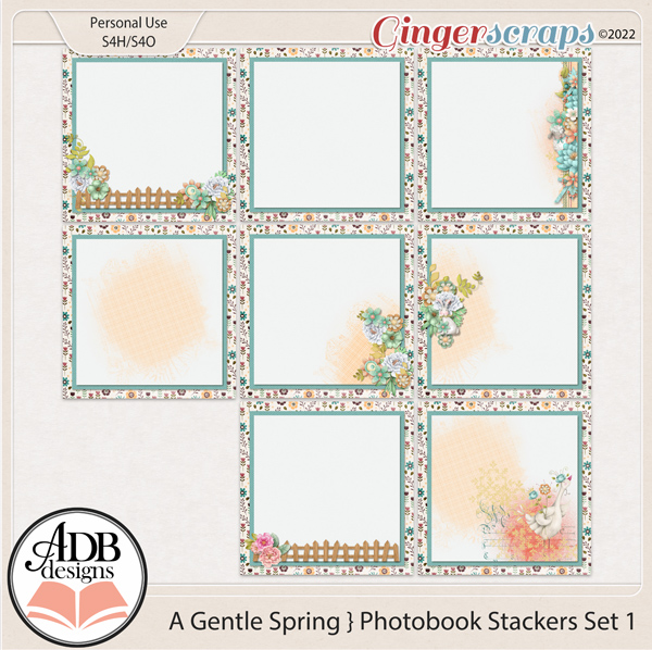 A Gentle Spring Photobook Stacked Papers Set 01