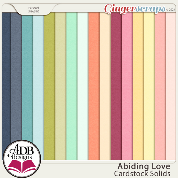 Abiding Love Solid Papers by ADB Designs