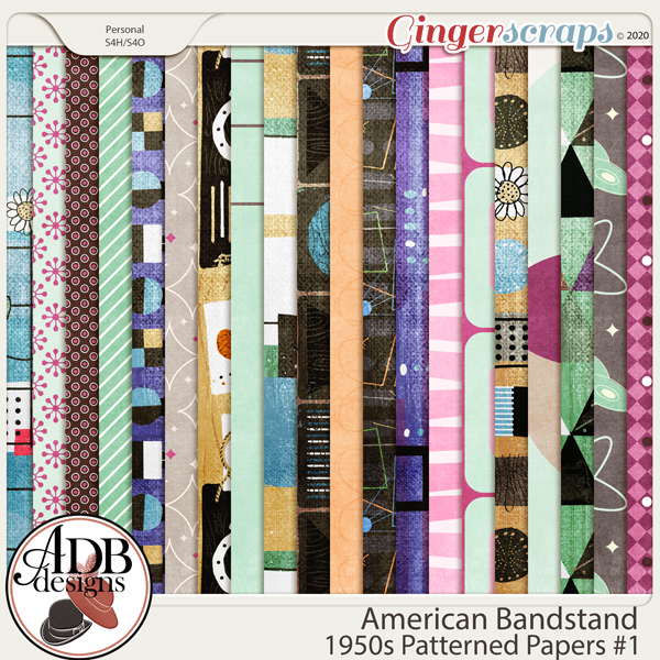American Bandstand Pattern Papers Set 1 by ADB Designs