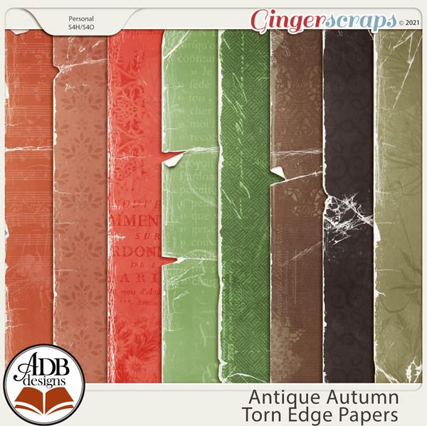 Antique Autumn Worn Papers by ADB Designs