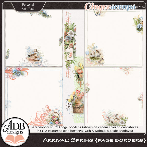 Arrival: Spring Page Borders by ADB Designs