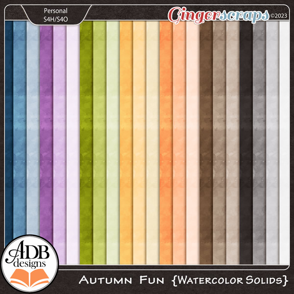 Autumn Fun Watercolor Solid Papers by ADB Designs
