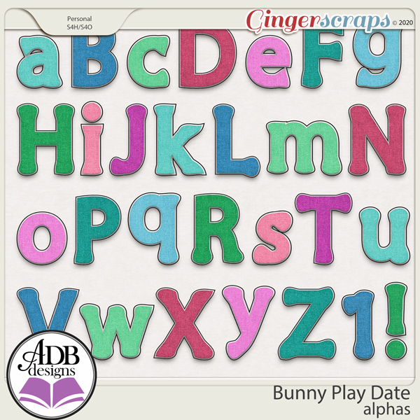 Bunny Play Date Alphas by ADB Designs